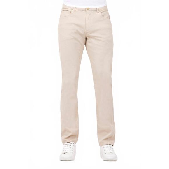 NEW MONFRERE men's deniro linen straight leg jeans in beige